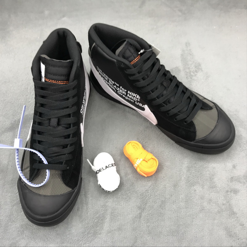 Authentic OFF-WHITE x Nike Blazer Mid Black GS